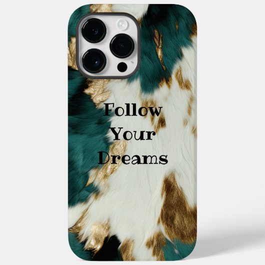 Western Smaragd Goud Wit Koeienhuid Case-Mate iPhone Case (Achterkant)