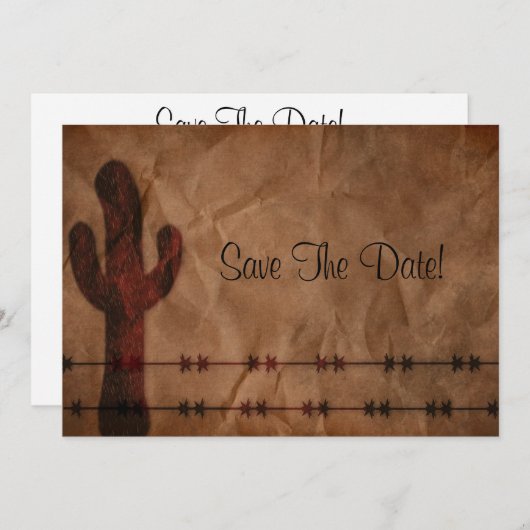 Western sparen de Datum Save The Date (Voorkant / Achterkant)