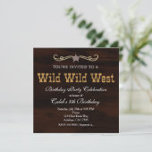 Western Star Country WILD WEST BANTHDAY Invitation (Debout devant)