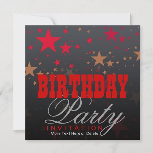 Western Stars Party Invitation d'anniversaire (Devant)
