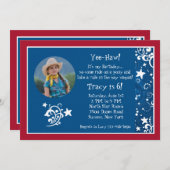 Western Stars Photo Invitation (Devant / Derrière)