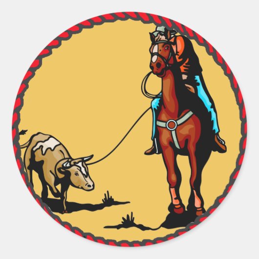 Western Sticker Team Roping Steer Roping (Devant)