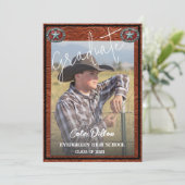 Western Style Cowboy Photo Graduation Invitation (Debout devant)