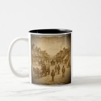 Western Style Parchment Mug Tweekleurige Koffiemok