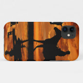 Western Sunset Horseback Riding cowboy silhouette Case-Mate iPhone Case (Achterkant (horizontaal))