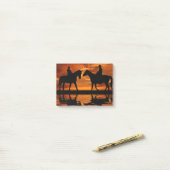 Western Sunset Horseback Riding cowboy silhouette Post-it® Notes (Op bureau)