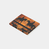 Western Sunset Horseback Riding cowboy silhouette Post-it® Notes (Schuin)