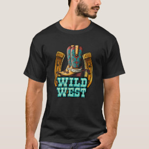 Western Texas Cowboy Boots Hoefijzer Cowgirl Rodeo T-shirt