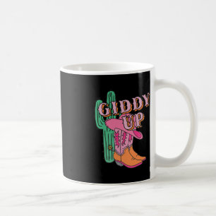 Western Texas Giddy Up Cowgirl Cowboy Boots Cactus Koffiemok