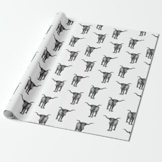 Western Texas Longhorn Bull CUSTOM BG COLOR Cadeaupapier