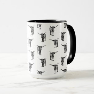 Western Texas Longhorn Bull CUSTOM BG COLOR Mok