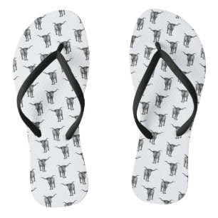 Western Texas Longhorn Bull CUSTOM BG COLOR Teenslippers