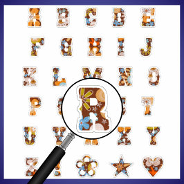 Western thema bloemmonogram | alfabetletters sticker