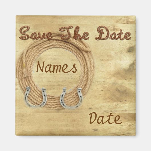 Western Thema Bruiloft Save the Date Magnets Magneet (Voorkant)