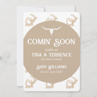 Western thema Comin' Soon Pregnancy Announcement Save The Date