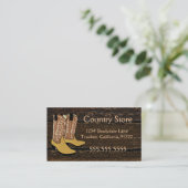 Western thema Cowboy Boots Visitekaartje (Staand voorkant)
