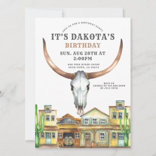 Western thema Cowboy Cowgirl Birthday Party Kaart