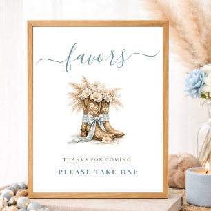 Western Thema Cowboy Laarzen Baby Shower Favoren H Poster