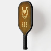 Western Thema Hoefijzer Bruin & Goud Monogram Pickleball Paddle (Links)