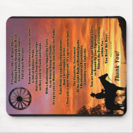 Western thema leraar waardering gedicht Mousepad Muismat
