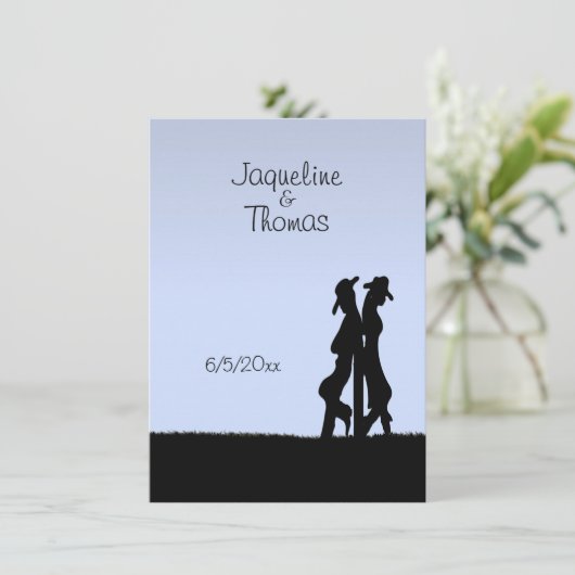 Western thema Uitnodiging (Staand voorkant)