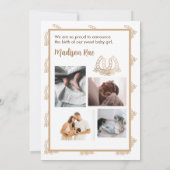 Western-Theme Elle est ici Faire-part de naissance (Dos)