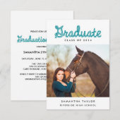 Western Thème Graduation Party Mini Invitation (Devant / Derrière)