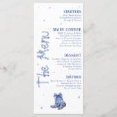Western Themed Bachelorette Weekend Party Blue Menu (Voorkant)