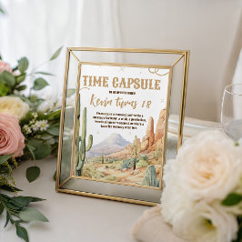 Western Time Capsule Birthday Sign Reclamebord Met Voetstuk