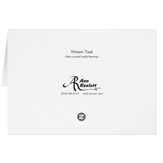 Western Toad Card (Dos Horizontal)