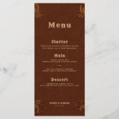 Western Tooled Terracotta Rustic Cowboy Wedding Menu (Voorkant)