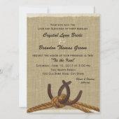 Western touw en Hoefijzers bruiloft Kaart (Voorkant)