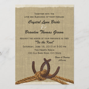 Western touw en Hoefijzers bruiloft Kaart