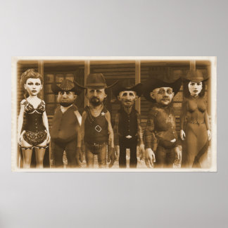 Western Townfolk - Petit poster