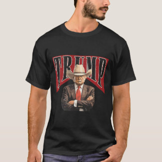 Western Trump Cowboy T-shirt neemt Amerika terug T