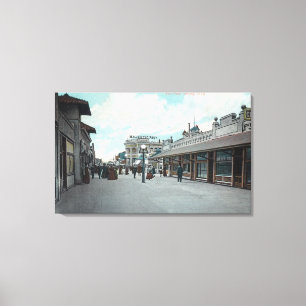 Western Uitzicht van de Beach PikeLong, CA Canvas Afdruk