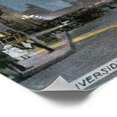 Western Uitzicht van Riverside Avenue te Night Poster (Hoek)