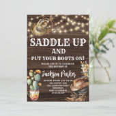 Western Verjaardag Cowboy Verjaardagsfeest Kaart (Staand voorkant)