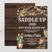 Western Verjaardag Cowboy Verjaardagsfeest Kaart (Voorkant / Achterkant)