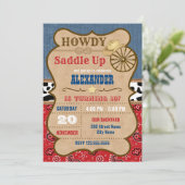 Western verjaardagsfeestje kaart (Staand voorkant)