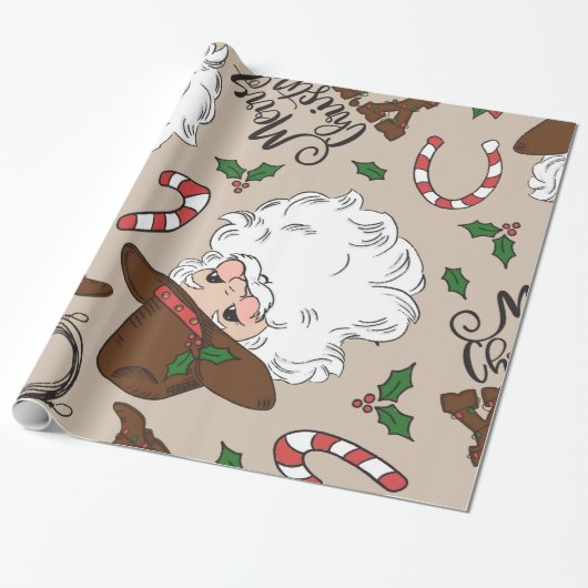 Western verpakkingspapier cadeaupapier (Uitgerold)