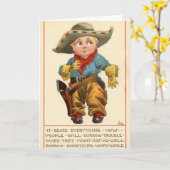 Western Vintage 1912 Lil' Cowboy Carte de voeux (Fleur jaune)