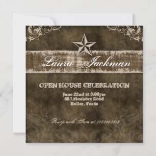 Western Vintage Grad Carte photo Beige Star