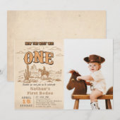 Western Vintage Rodeo 1st Birthday Invitation  (Devant / Derrière)