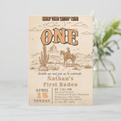 Western Vintage Rodeo 1st Birthday Invitation  (Debout devant)