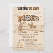 Western Vintage Rodeo 2nd Birthday Invitation  (Devant)