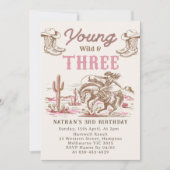 Western Vintage Rodeo 3rd Birthday Invitation  (Devant)