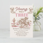 Western Vintage Rodeo 3rd Birthday Invitation  (Debout devant)