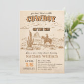 Western Vintage Rodeo Baby Shower Invitation  (Debout devant)