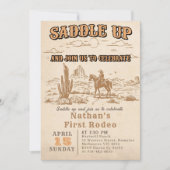 Western Vintage Rodeo Birthday Invitation  (Devant)